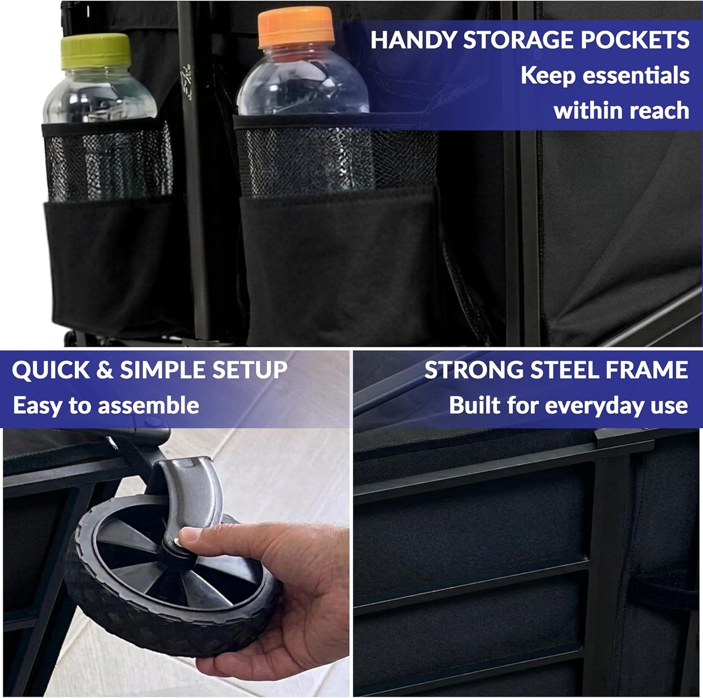 NassCarts - Classic Cart Black - 68kg Capacity - Next Day Delivery