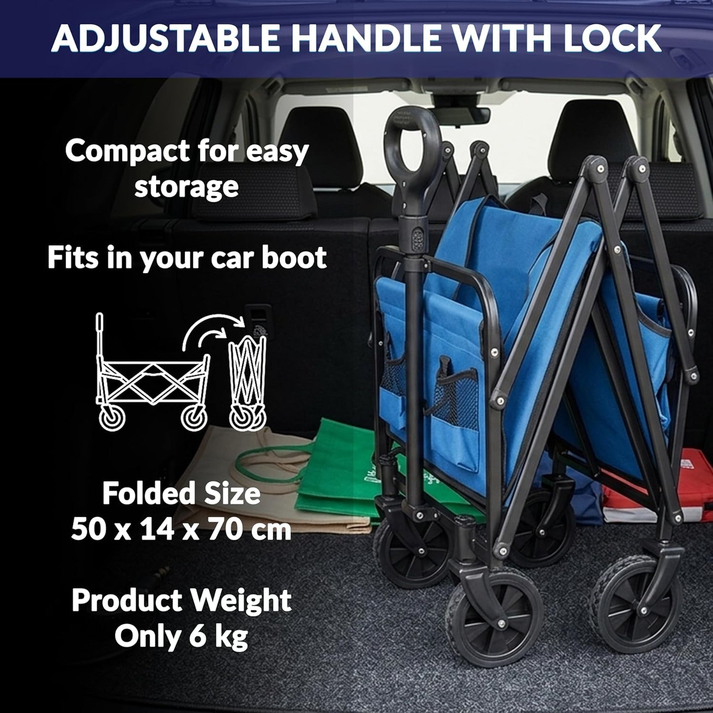 NassCarts - Classic Cart Blue - 68kg Capacity - Next Day Delivery