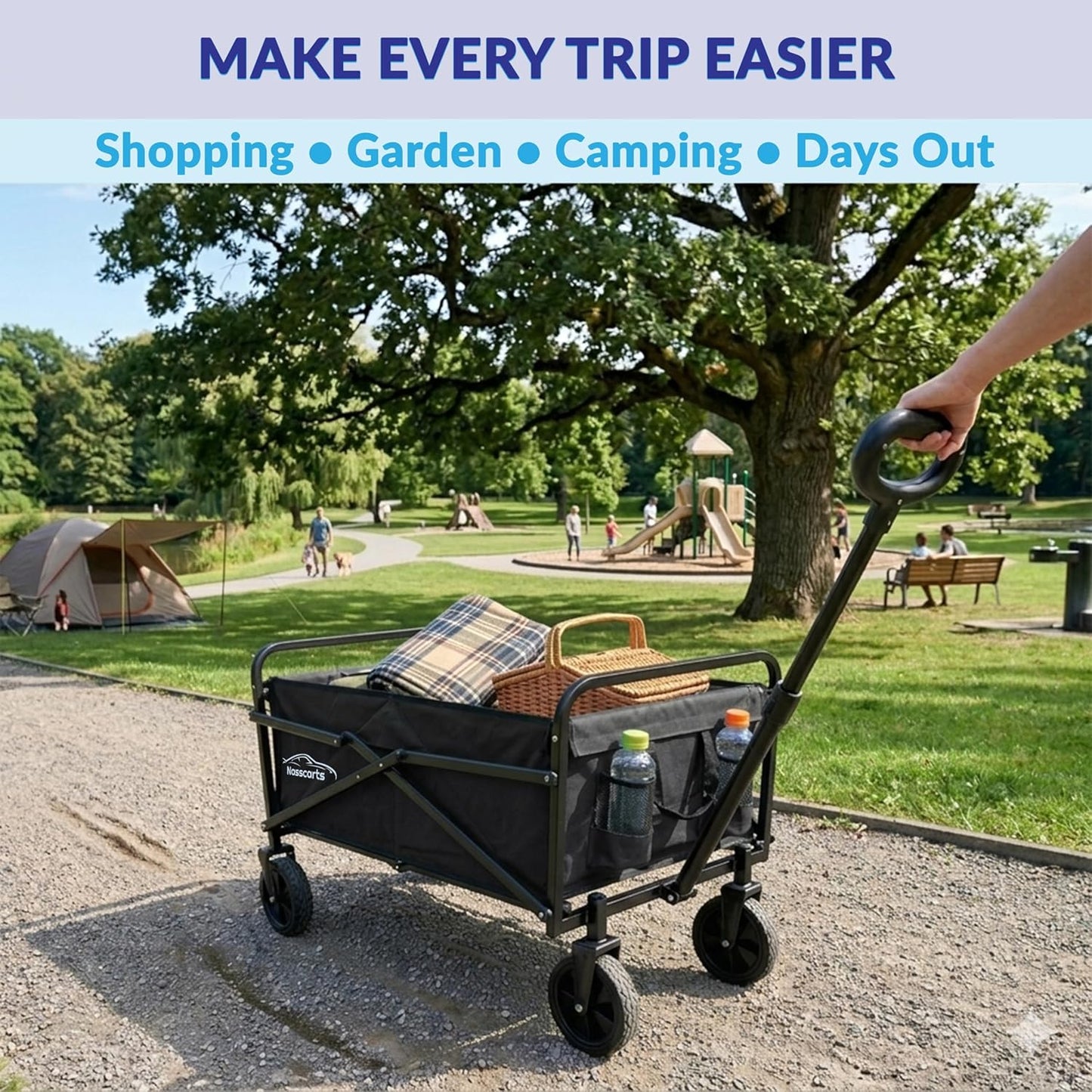 NassCarts - Classic Cart Black - 68kg Capacity - Next Day Delivery