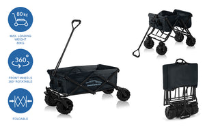 NassCarts - Utility Cart Black - 80kg Capacity - Next Day Delivery