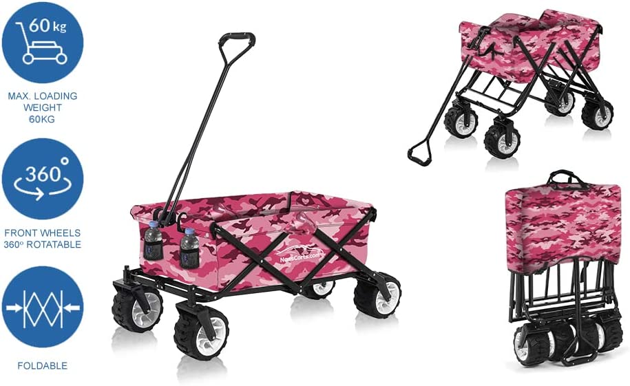 NassCarts - Utility Cart Pink Camo - 80kg Capacity - Next Day Delivery