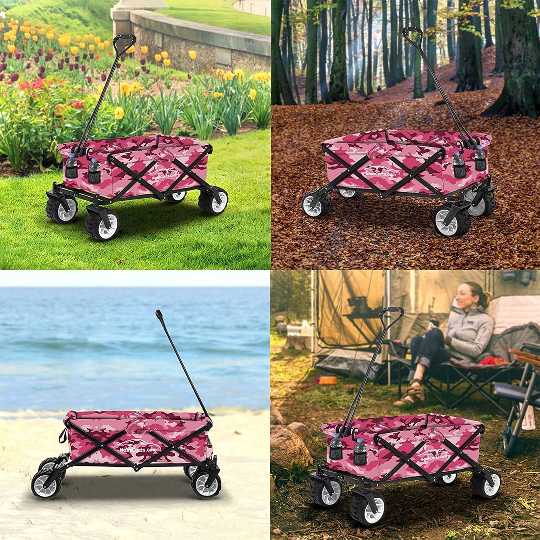 NassCarts - Utility Cart Pink Camo - 80kg Capacity - Next Day Delivery