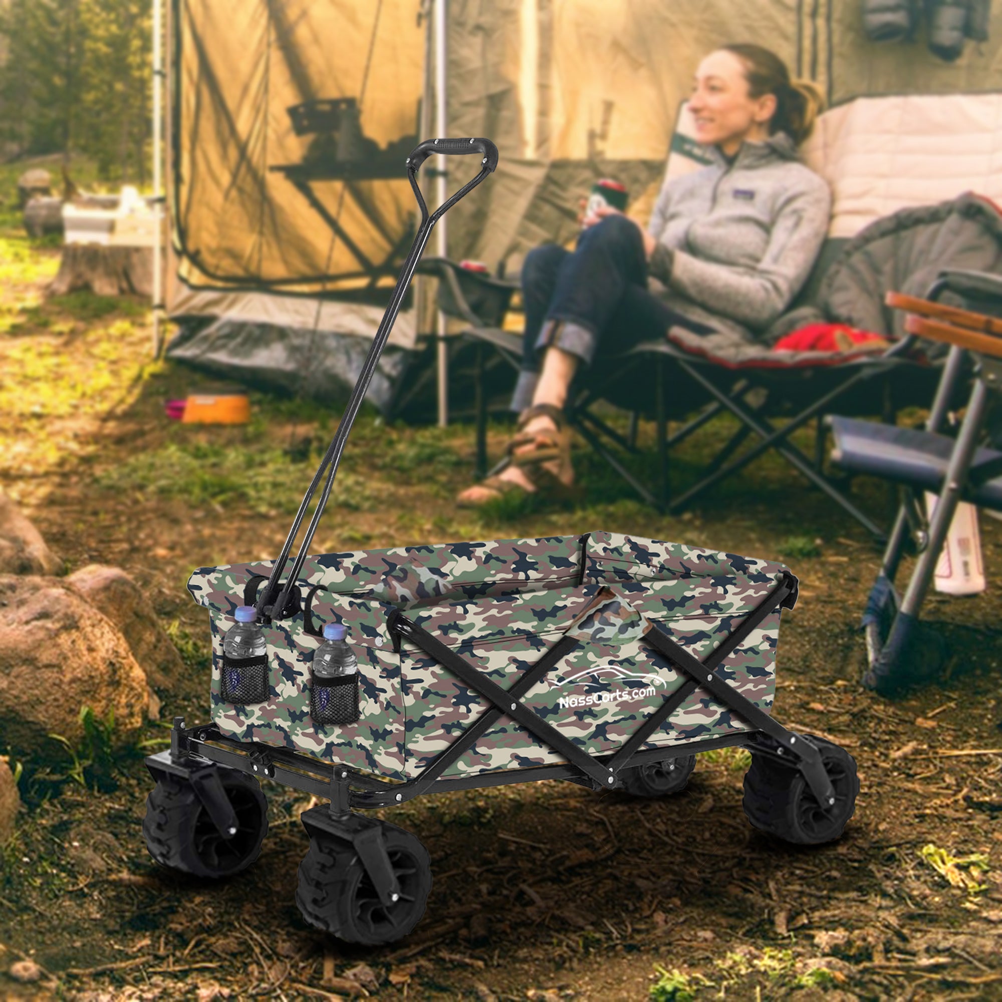 NassCarts - Utility Cart Army Camo - 80kg Capacity - Next Day Delivery